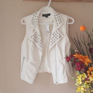 "Vegan" leather studded vest
